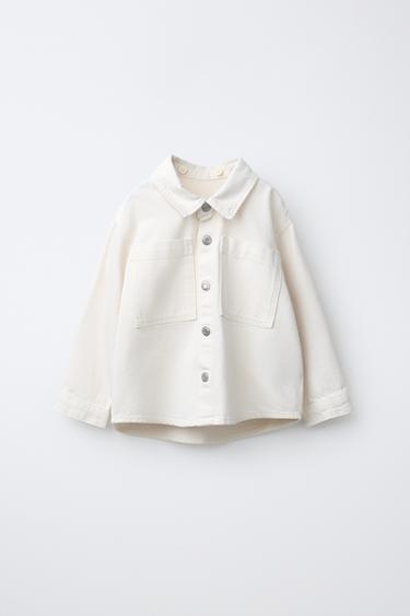 TWILL OVERSHIRT WITH DETACHABLE HOOD - Ecru by Zara