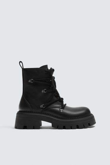 BOTA DE CADARÇOS COM VOLUME - Preto da Zara