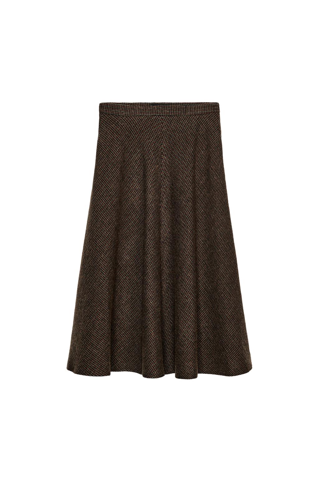WOOL BLEND CAPE SKIRT HOUNDSTOOTH ZW COLLECTION - image 3