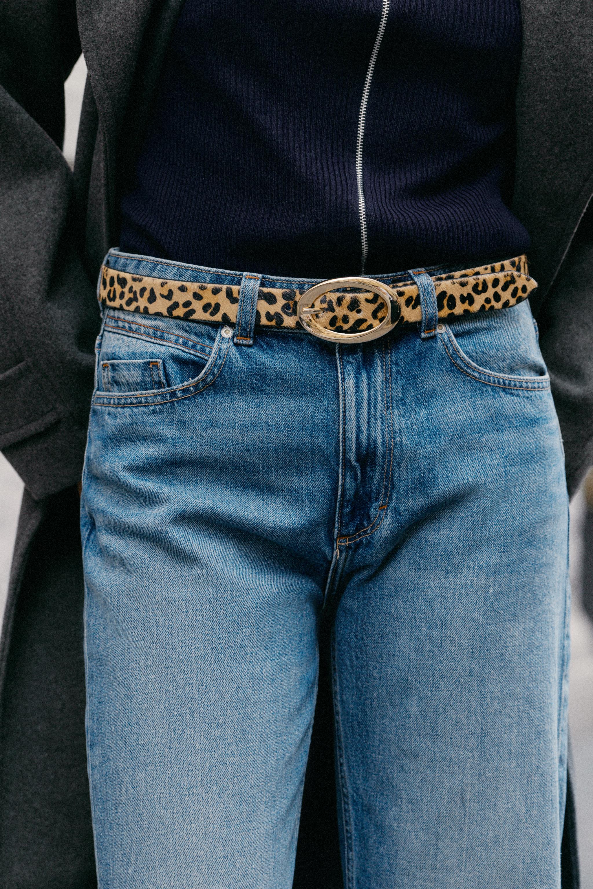 ANIMAL PRINT 100% LEATHER BELT