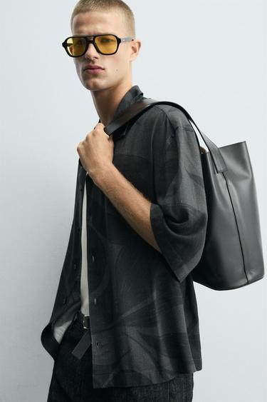 VISCOSE/LINEN SHIRT - Dark grey by Zara - Image 5