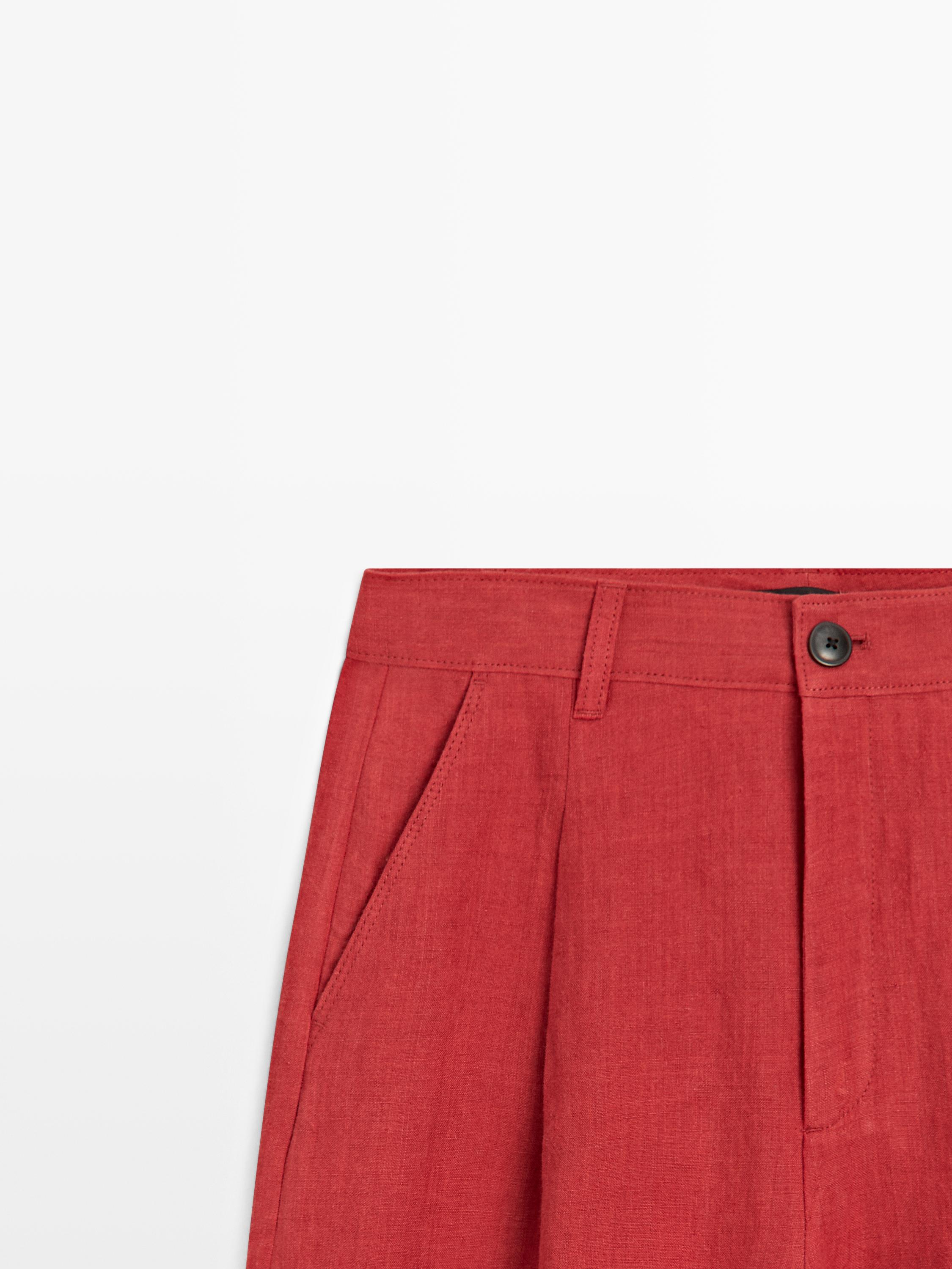 Loose fit linen trousers