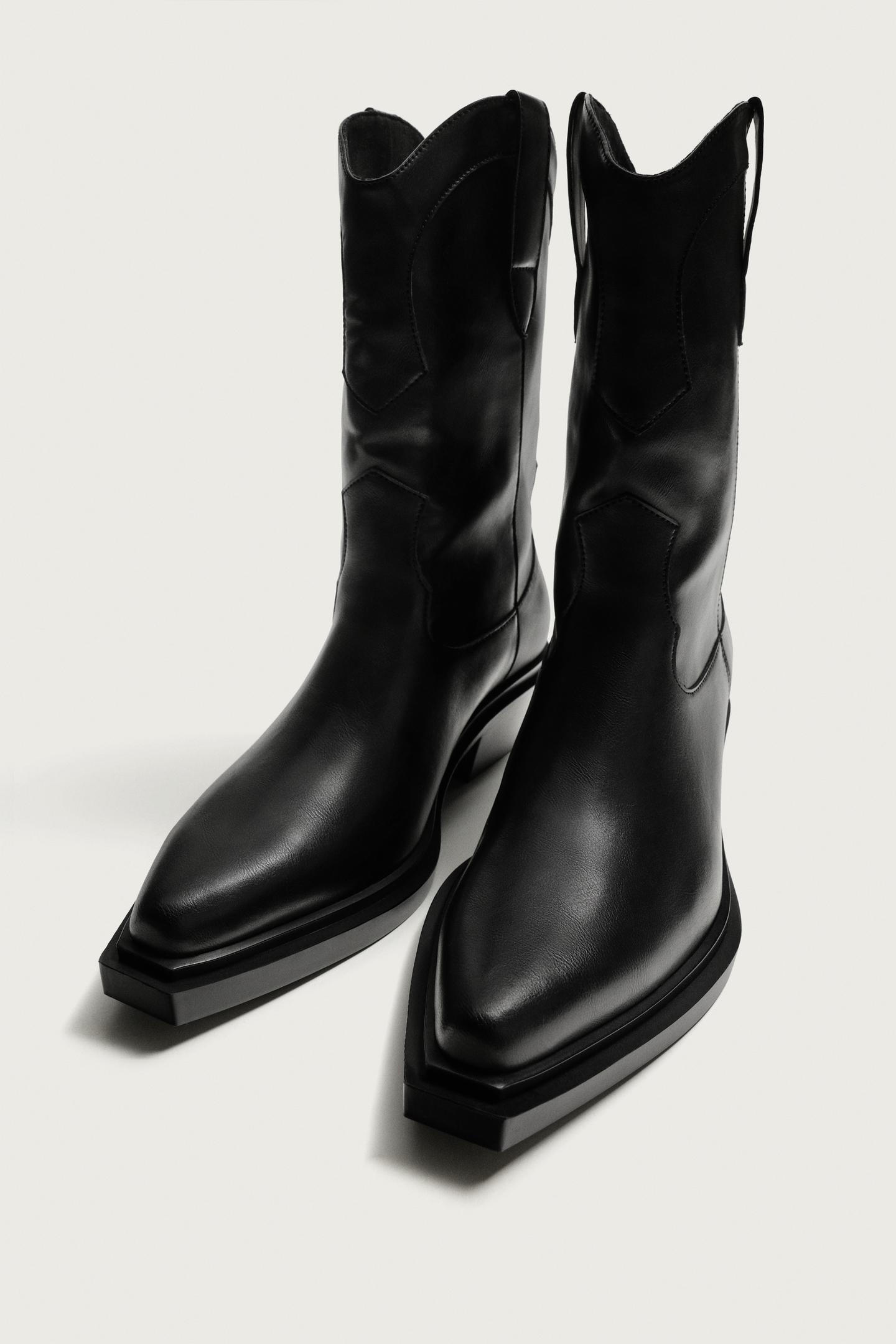 Ботинки Zara Cowboy, цвет: Чёрный — фото 2