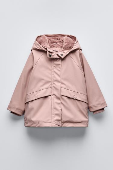 WATER REPELLENT 裏地付きレインコートピンクZaraのWATER REPELLENT 裏地付きレインコート - ピンク 