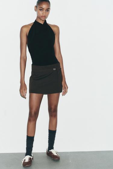 OPEN BACK HALTER BODYSUIT - Black by Zara