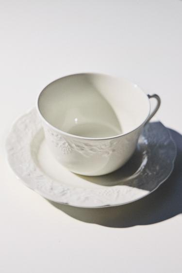 TASSE À THÉ AVEC SOUCOUPE PORCELAINE RAISIN - Crème de Zara - Image 4