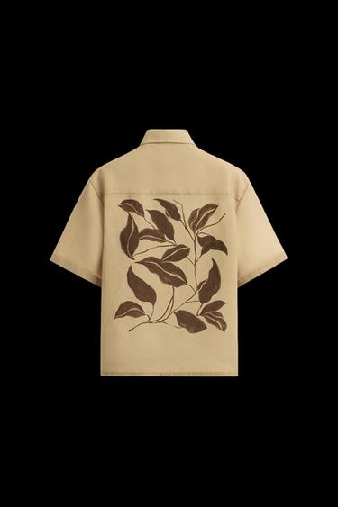 Zara CONTRAST PRINT SHIRT - Beige