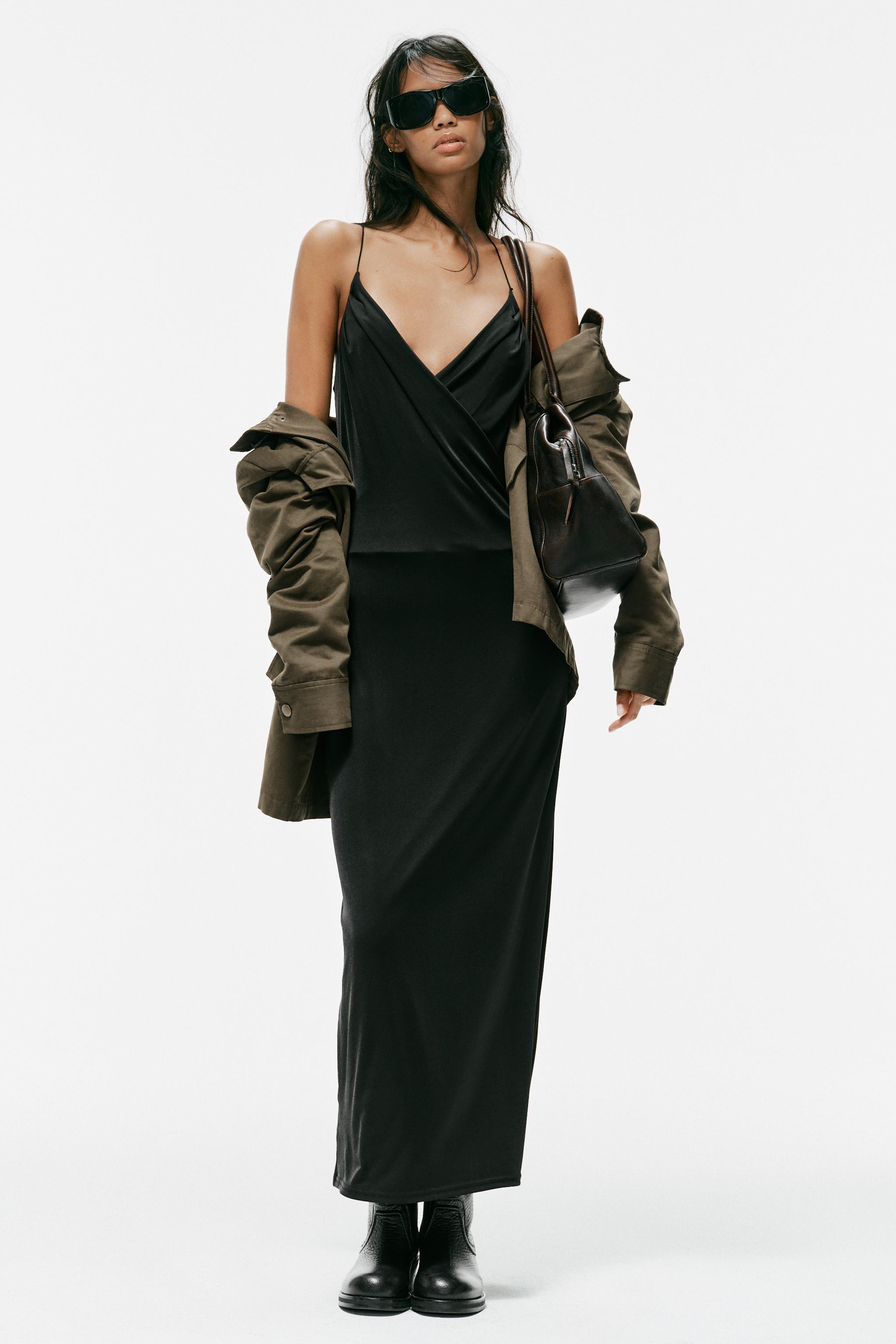 CROSSOVER MIDI STRAP DRESS - Black | ZARA United States