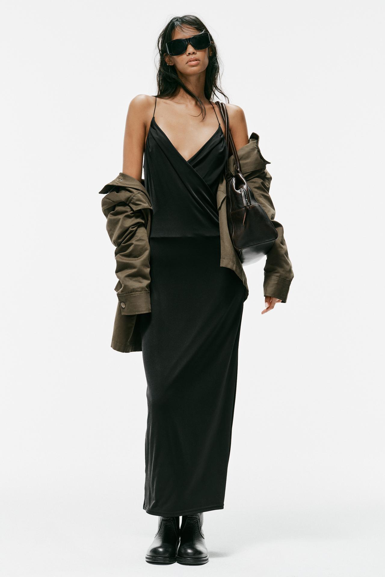 STRAPPY WRAP MIDI DRESS