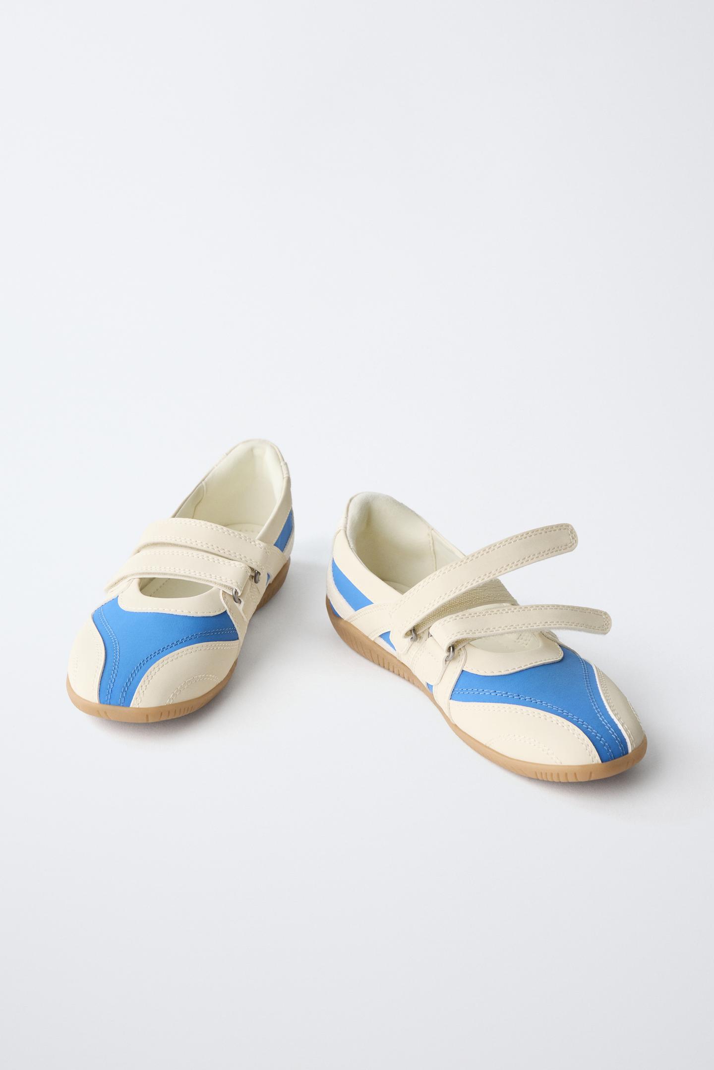Детские балетки Zara Sporty Ballet Flats, цвет: Синий — фото 3