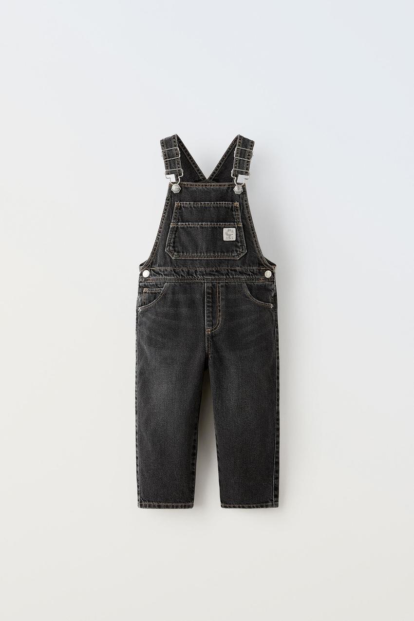 LABEL DENIM OVERALLS - Gray | ZARA United States 