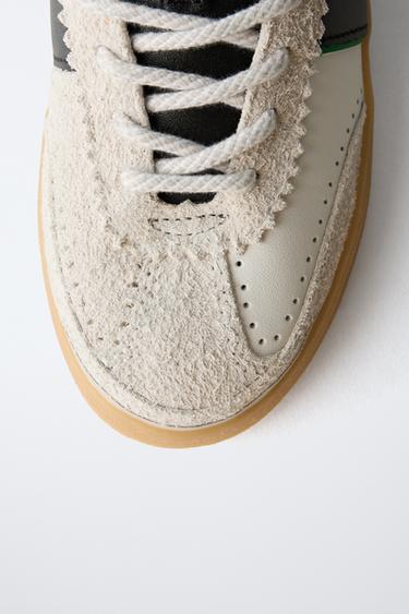 LEATHER SNEAKERS - White by Zara - Image 4