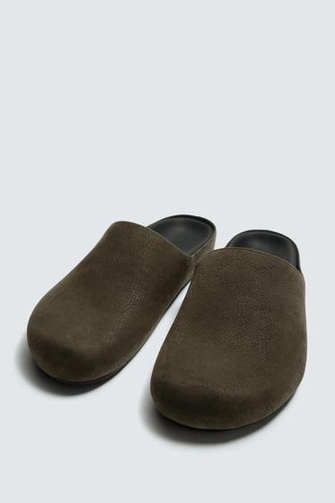 SABOTS EN CUIR - Vert de Zara - Image 4