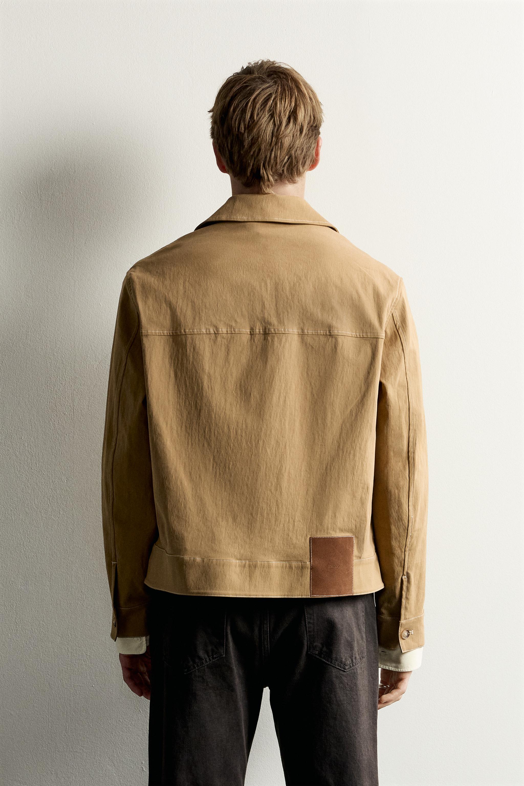 CONTRAST TOPSTITCH BOXY FIT OVERSHIRT