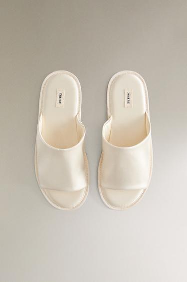SILK SLIDER SLIPPERS - White by Zara - Image 2