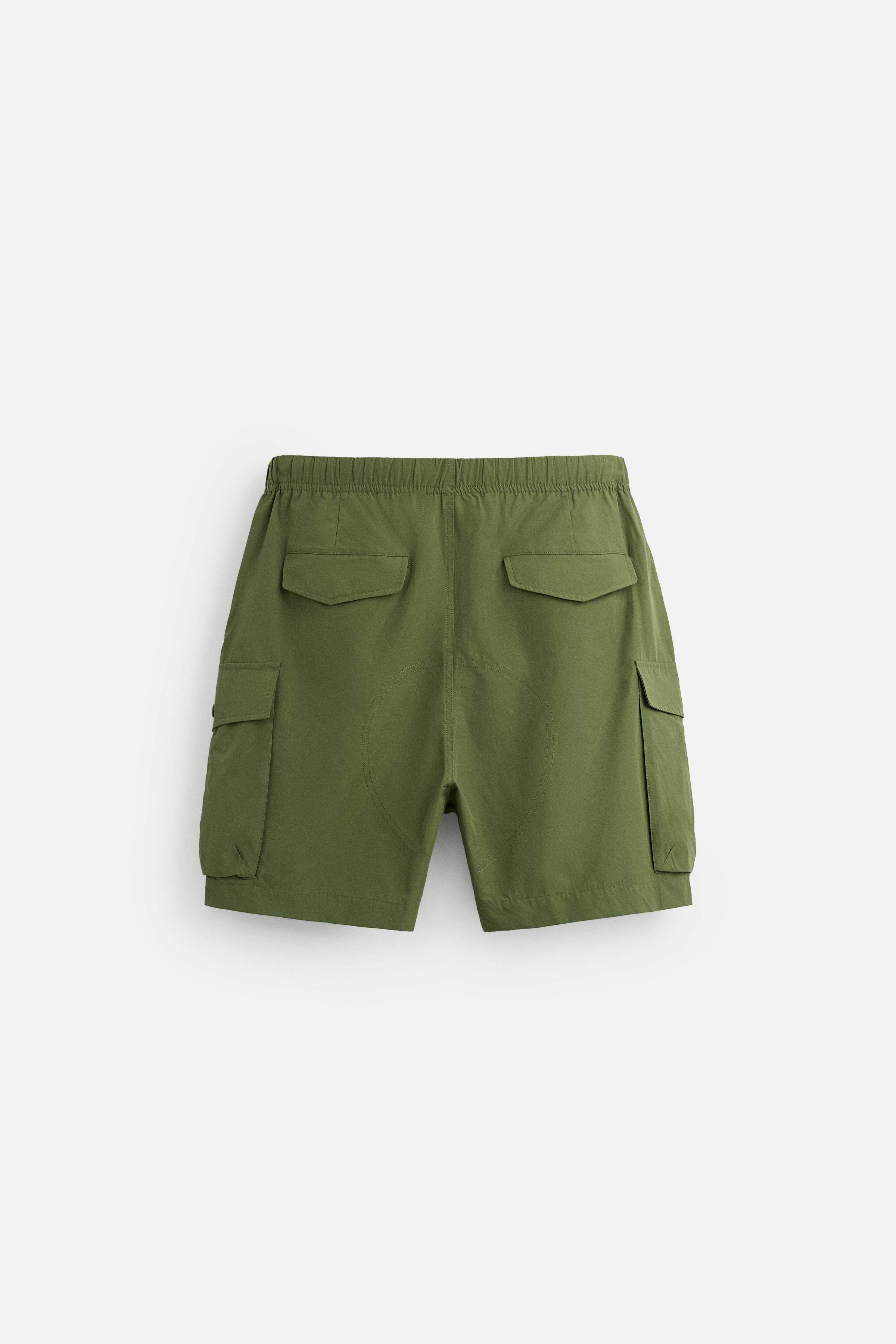 TECHNICAL CARGO SHORTS - Olive green | ZARA United States