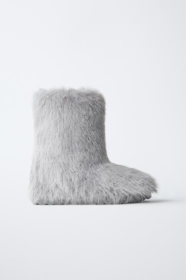 FAUX FUR SNOW BOOTS - Blue by Zara
