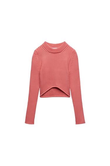 KNIT SWEATER WITH ROUNDED HEM