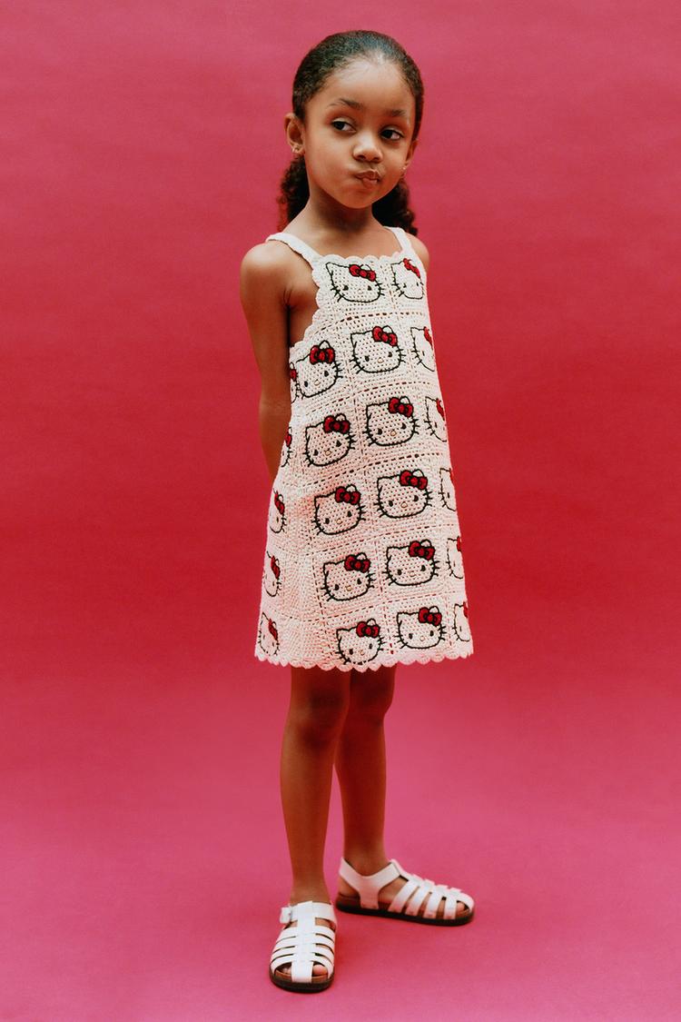 Ecru Hello Kitty Print Cami Dress Set.