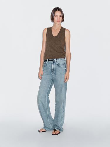 Top detalle bolsillo mezcla lana - marrón vigoré de Zara