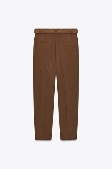 FLOWING TROUSERS WITH BELT - Tobacco by Zara - Image 5