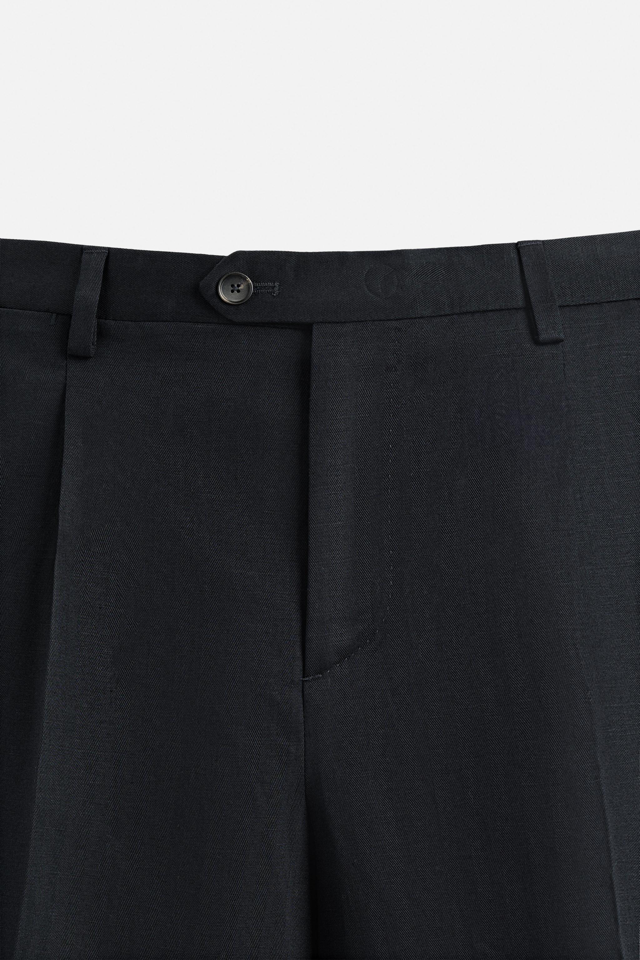 スラックス HUECLOSET Herringbone Retro Pants 25KERO03 Olive Herringbone Cotton Games Trousers – Drakes