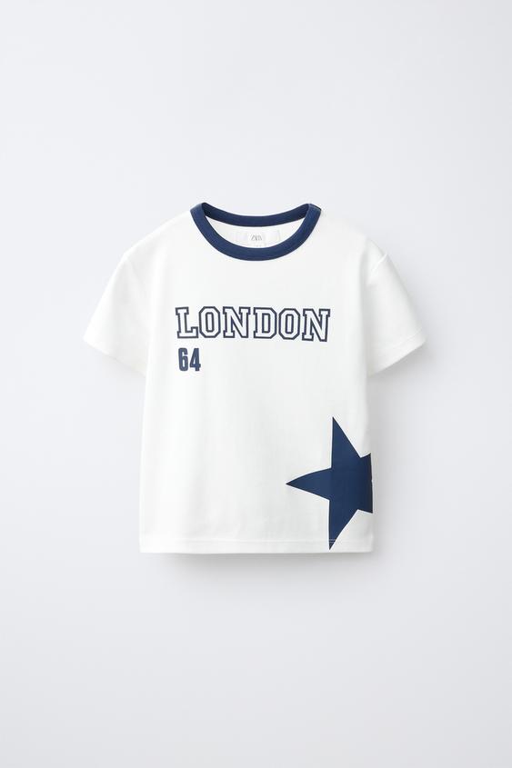 CONTRAST NECK VARSITY T-SHIRT - White by Zara - Image 0