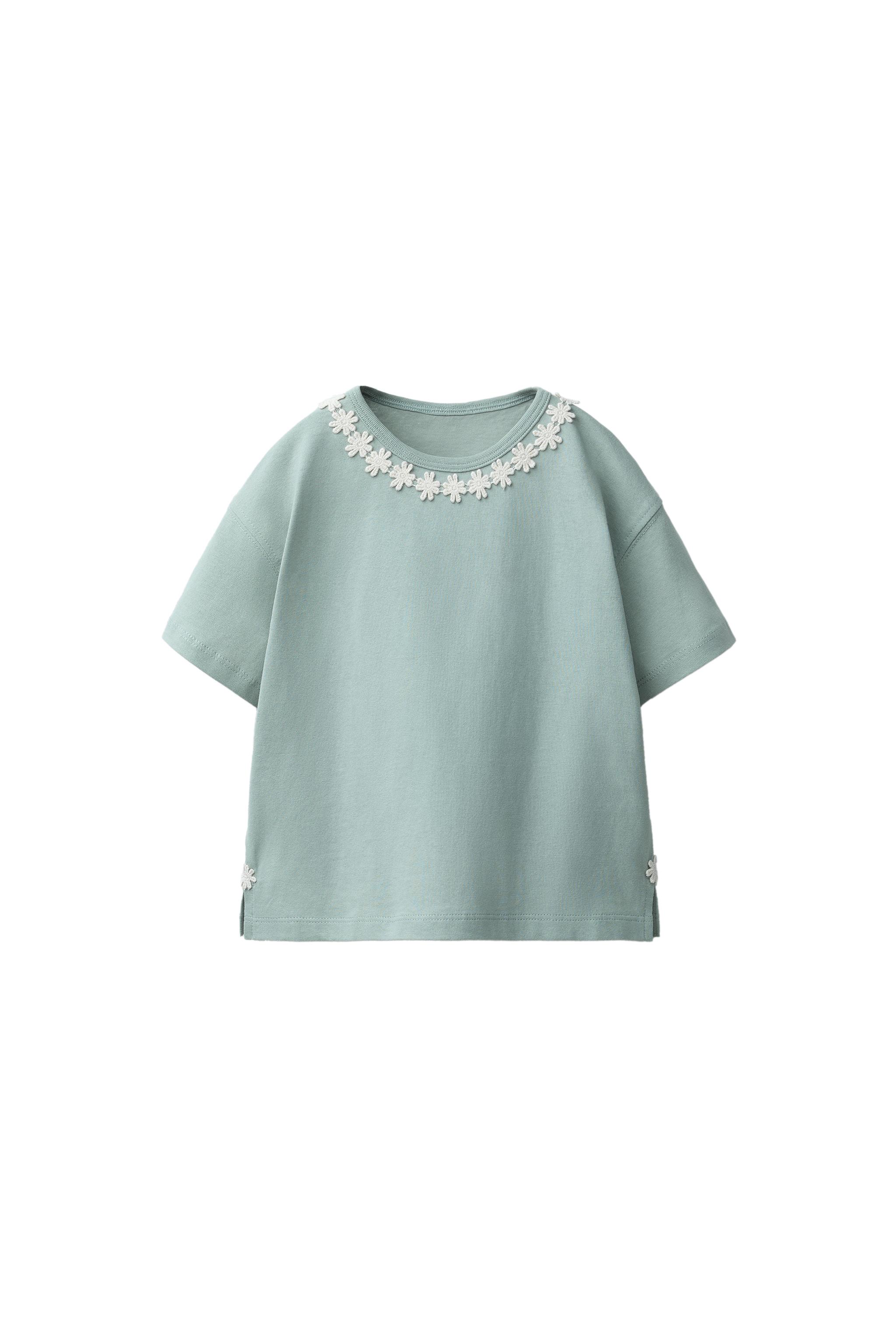 DAISY LACE T-SHIRT — Bluish