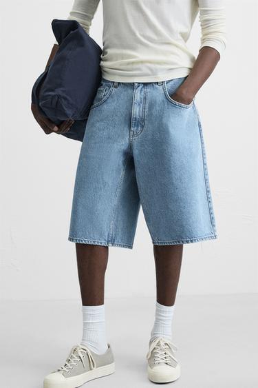 BERMUDA EN DENIM BAGGY FIT - Bleu de Zara - Image 4