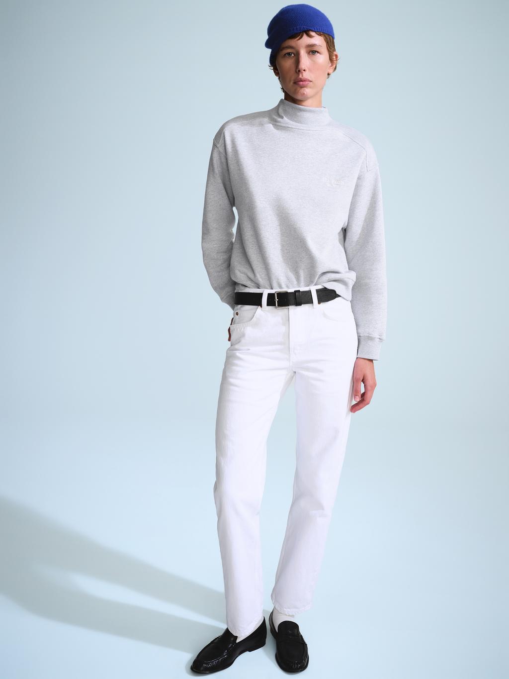 0FR. PARIS X ZARA EMBROIDERED COTTON BLEND SWEATSHIRT