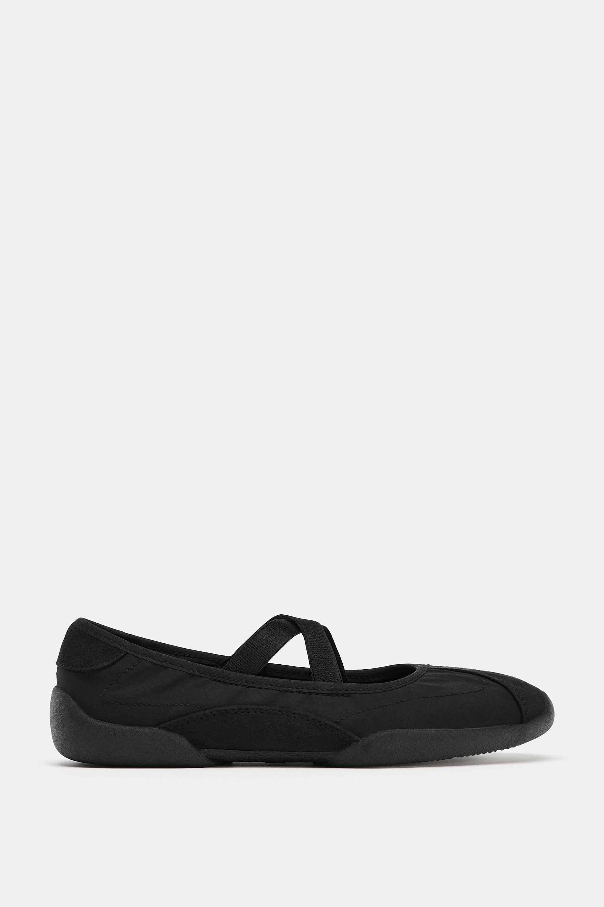 SPORTY BALLET FLATS WITH ELASTIC STRAPS