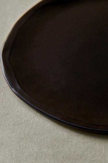 STONEWARE DESSERT PLATE - Brown by Zara