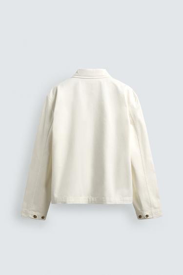 VESTE REGULAR FIT À POCHES - Blanc cassé de Zara - Image 8