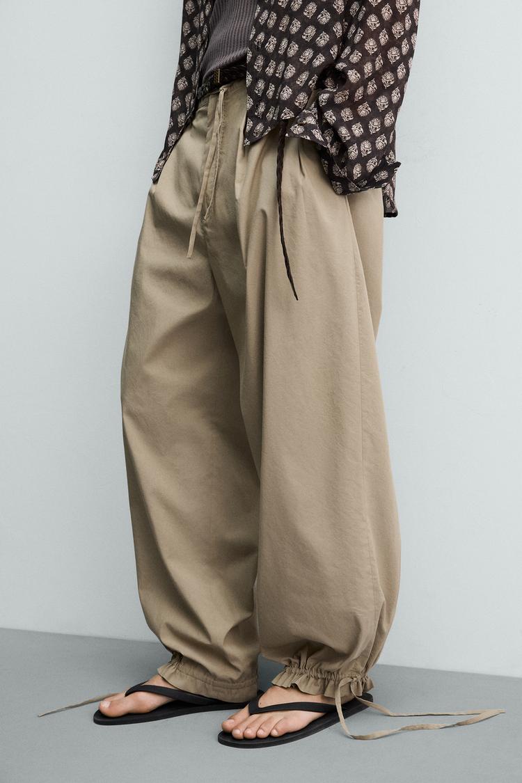 ZARA BALLOON FIT PLEATED TROUSERS