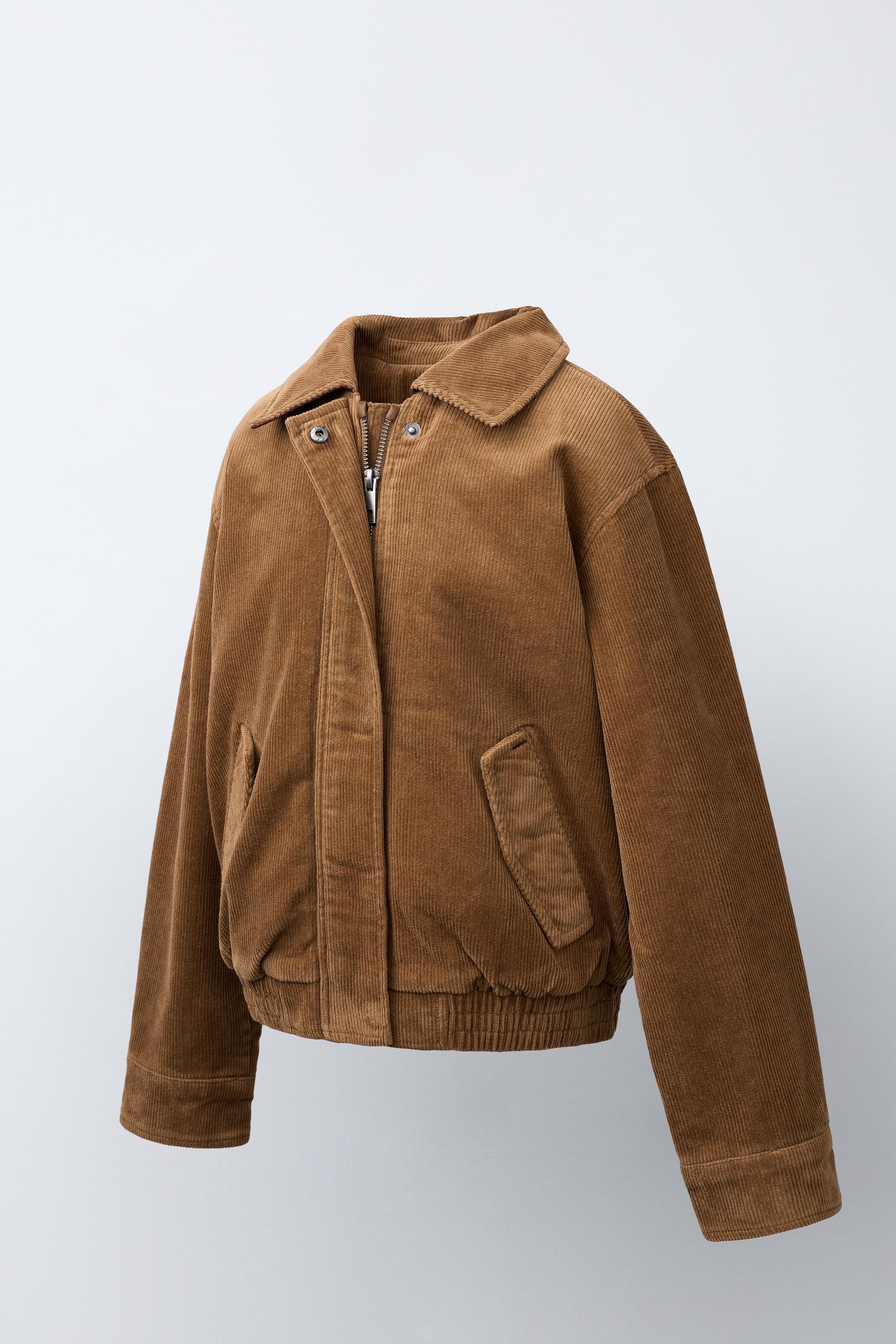 CORDUROY JACKET WITH FAUX SHEARLING - taupe brown | ZARA United States