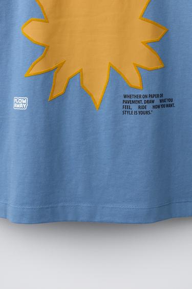 T-SHIRT À IMPRIMÉ GRAPHIQUE - Bleu de Zara - Image 3