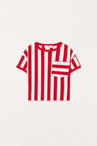 СМУГАСТА ФУТБОЛКА З КИШЕНЕЮ LIMITED EDITION - у смужку Zara