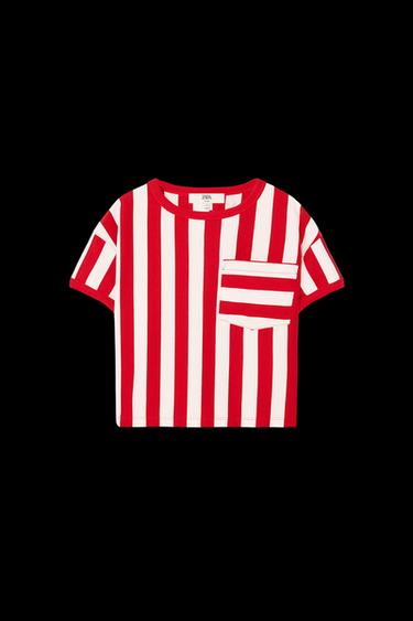Zara STRIPED POCKET T-SHIRT LIMITED EDITION - striped - Image 0