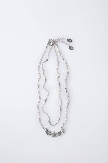 LOT DE DEUX COLLIERS PENDENTIF AILES - Argent foncé de Zara - Image 3
