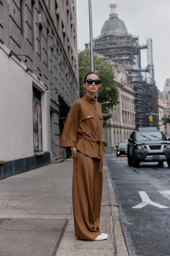 FAUX SUEDE SAFARI SHIRT