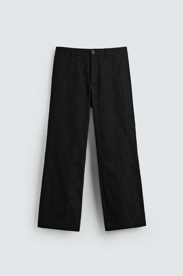 FLORAL EMBROIDERY TROUSERS - Black by Zara