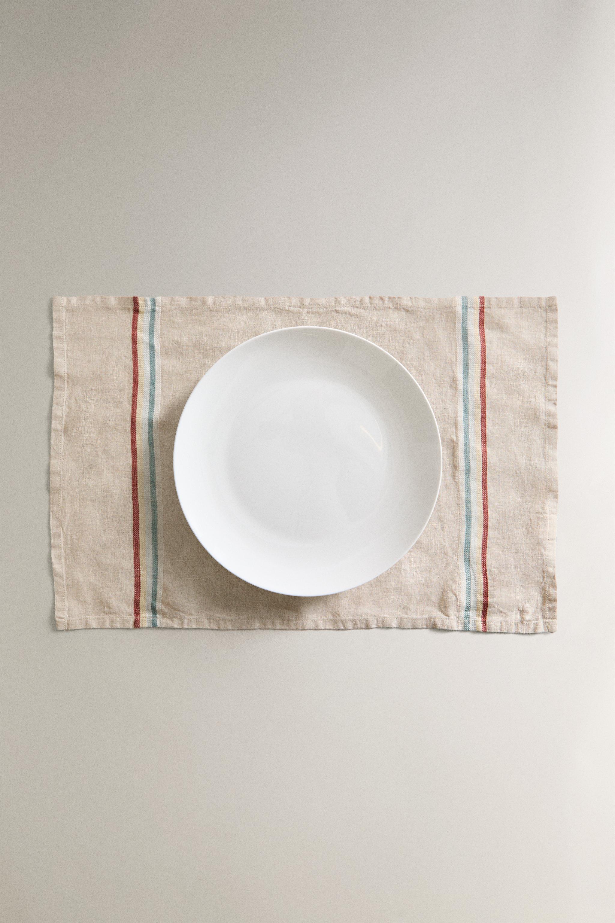 SET DE TABLE LIN PETITES RAYURES