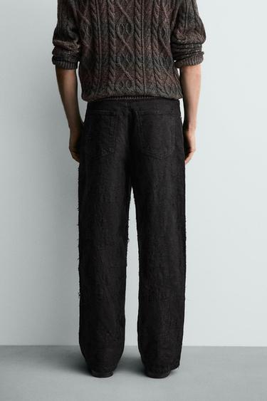 PANTALON JACQUARD TEXTURÉ - Noir de Zara - Image 2