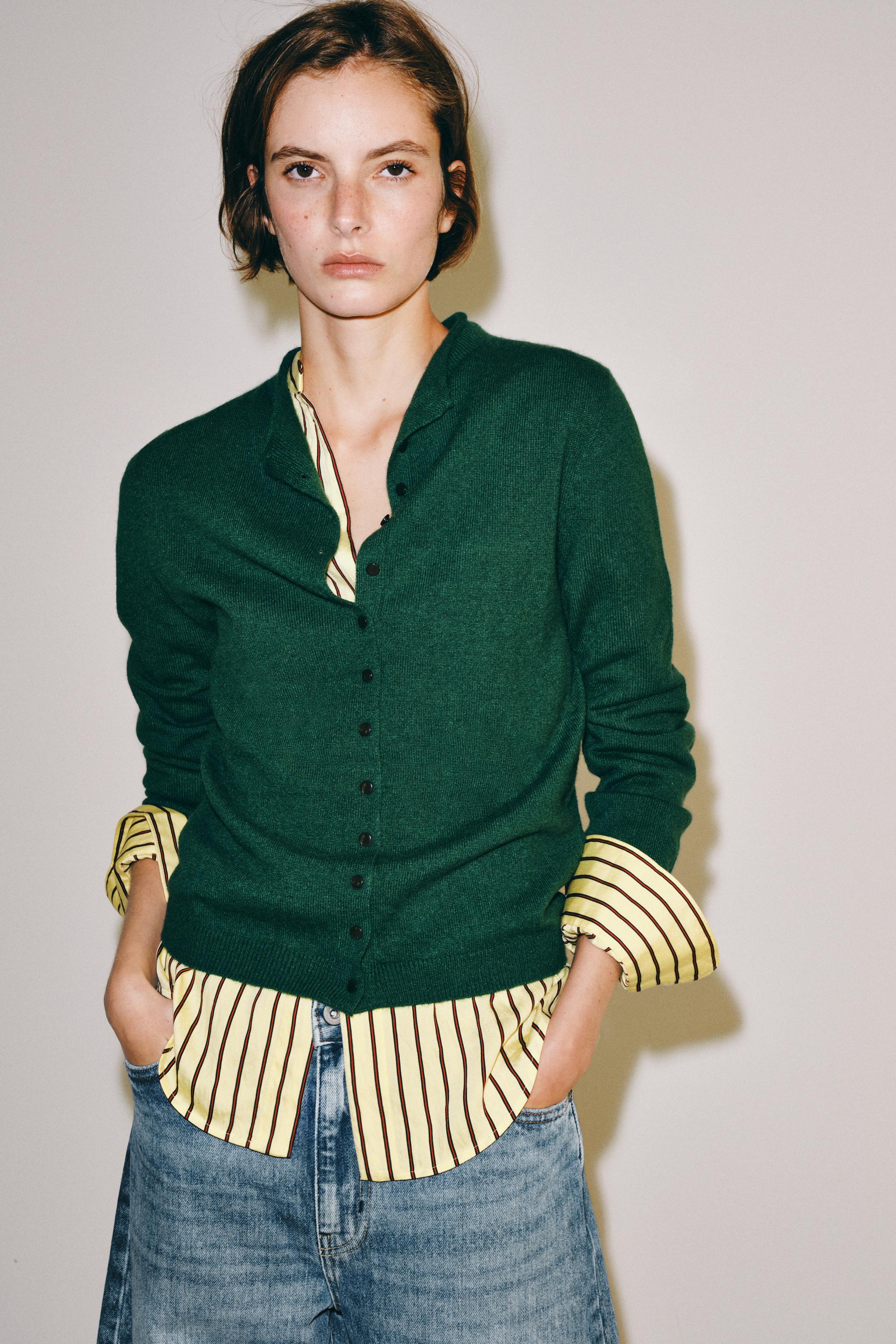Zara %100 KAŞMİR DİK YAKA HIRKA görsel 6