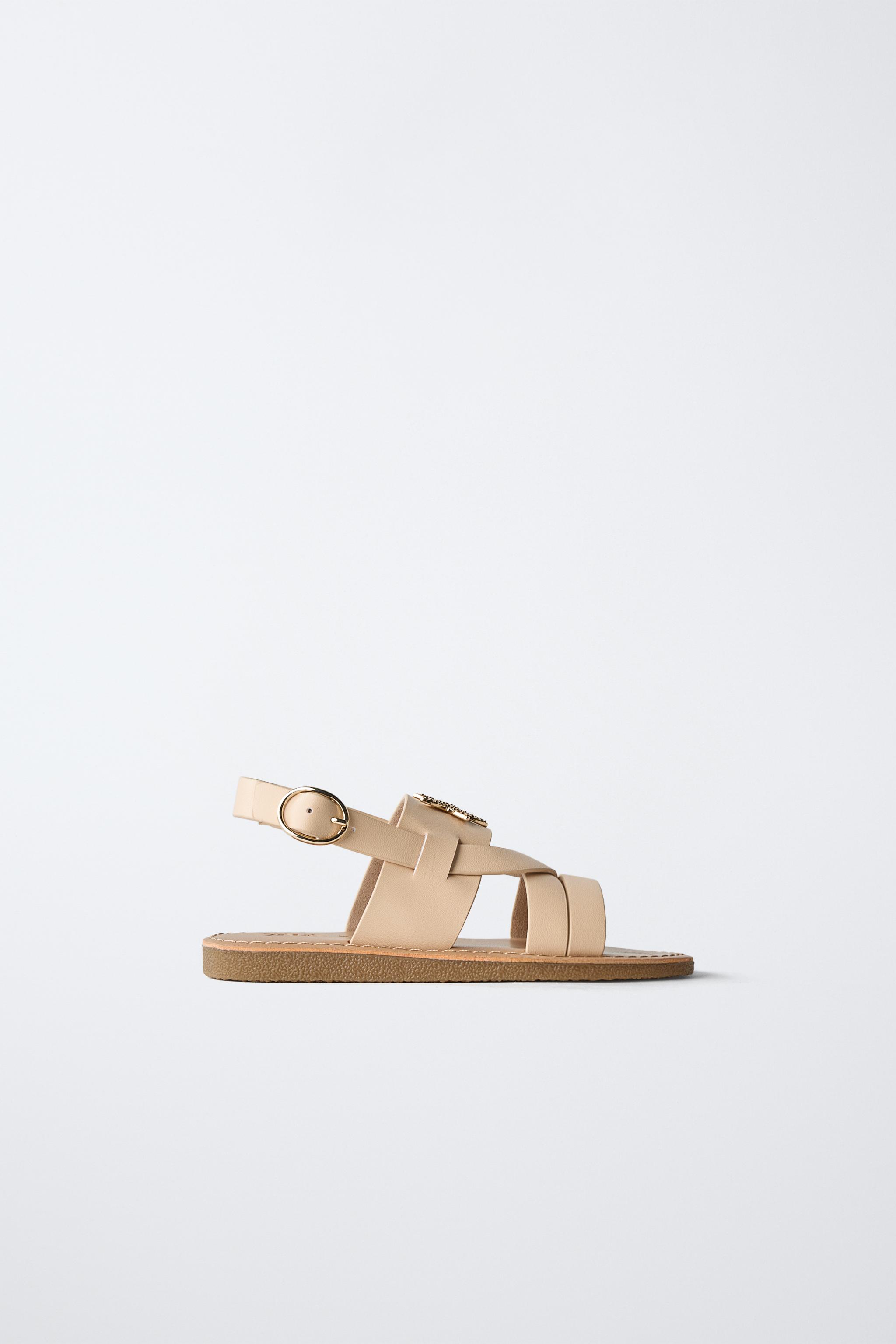 サハラ DETAILED SANDALS - Sand Brown | ZARA South Africa