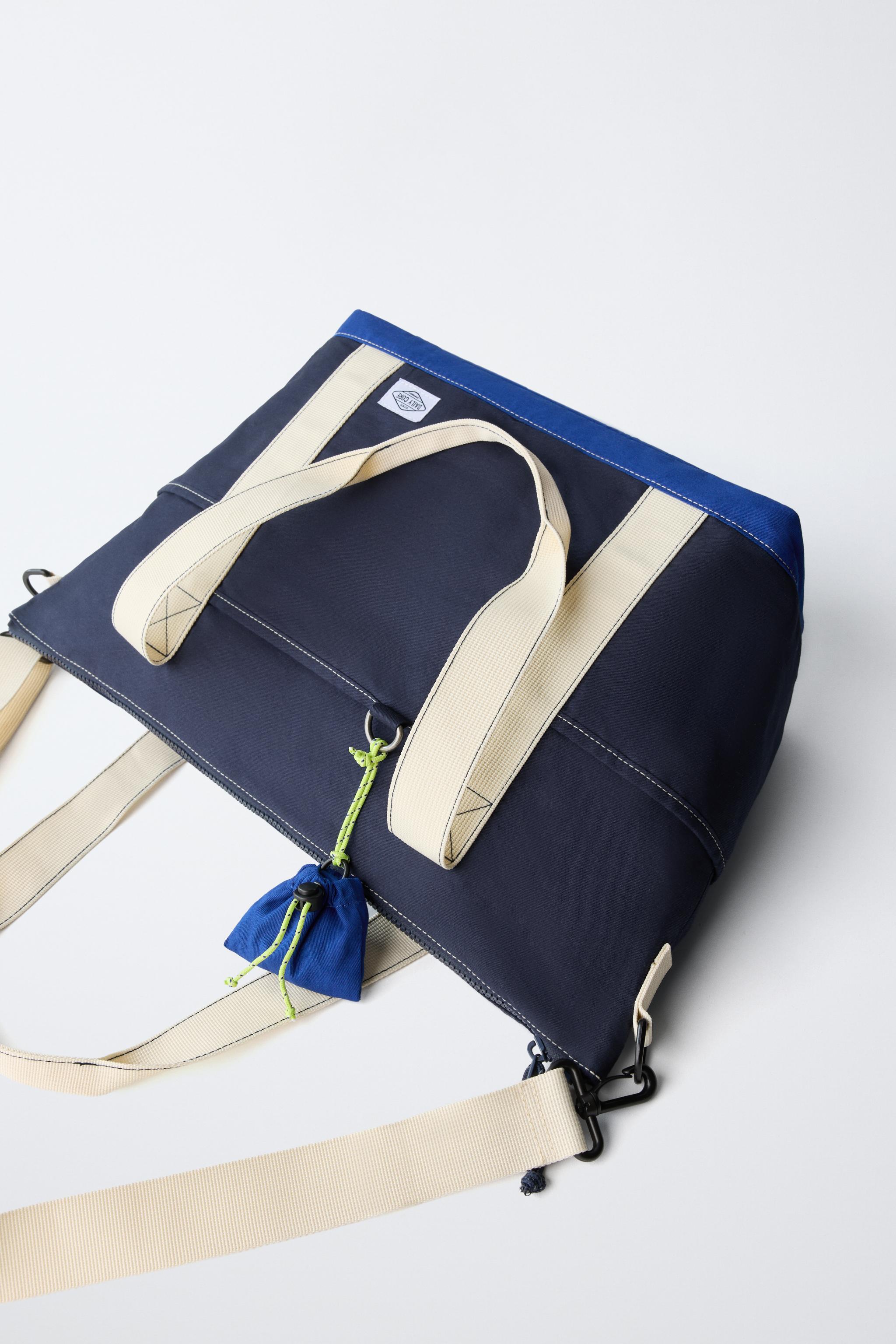 コントラストボストンバッグ - ブルー | ZARA Japan / 日本