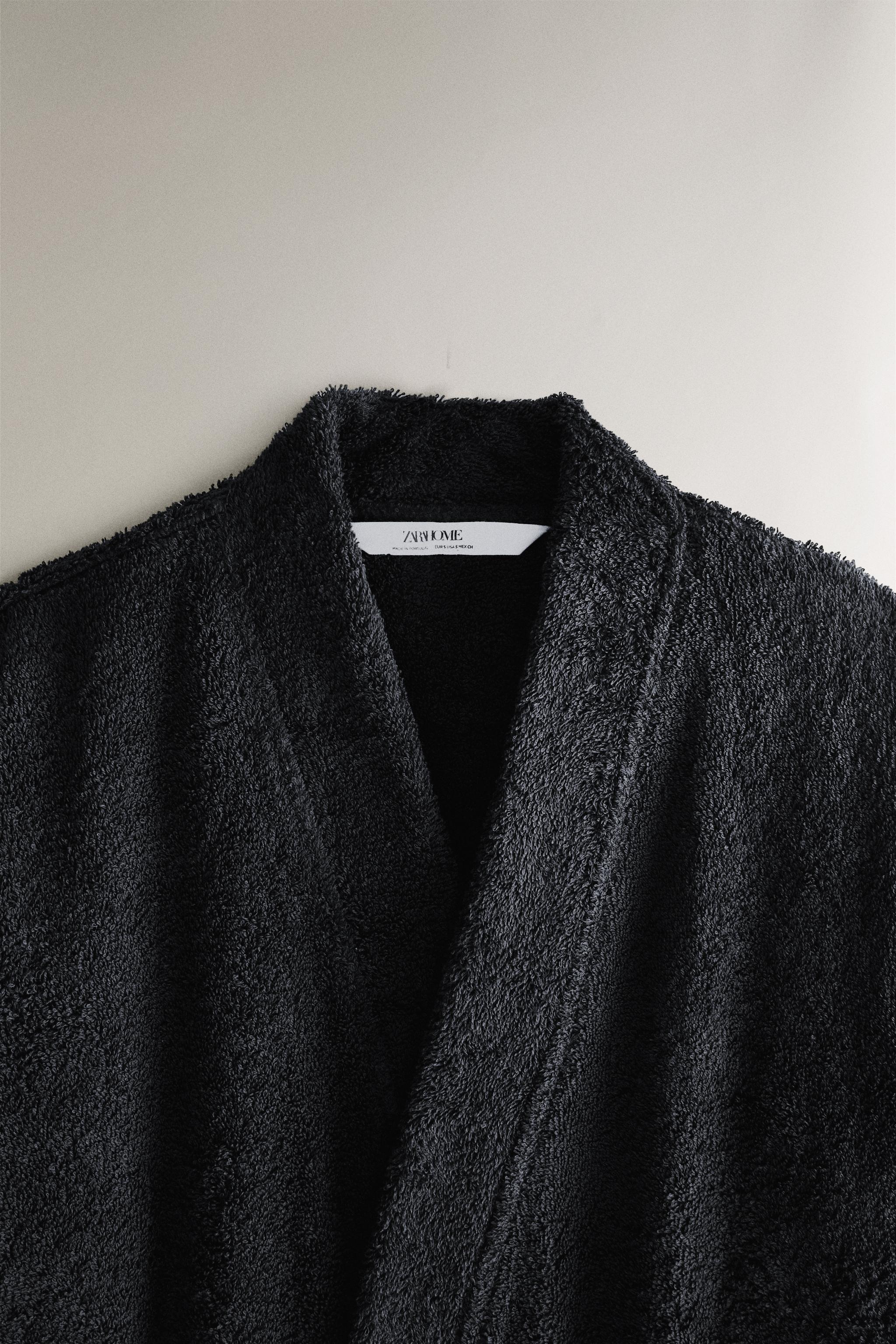 PREMIUM COTTON BATHROBE (420 GXM²) — Black