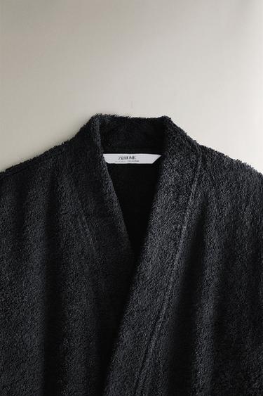 HIGH QUALITY COTTON BATHROBE (420 GXM²) - Black by Zara - Image 1