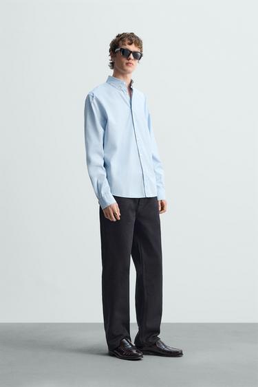 POPLIN SHIRT - Sky blue by Zara - Image 0