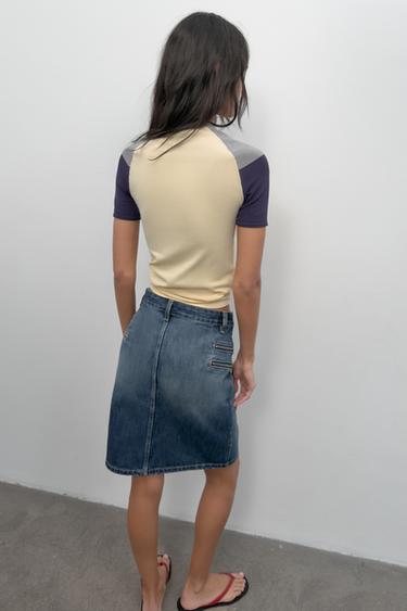 TOP EN MAILLE COULEUR BLOCK - Multicolore de Zara - Image 3